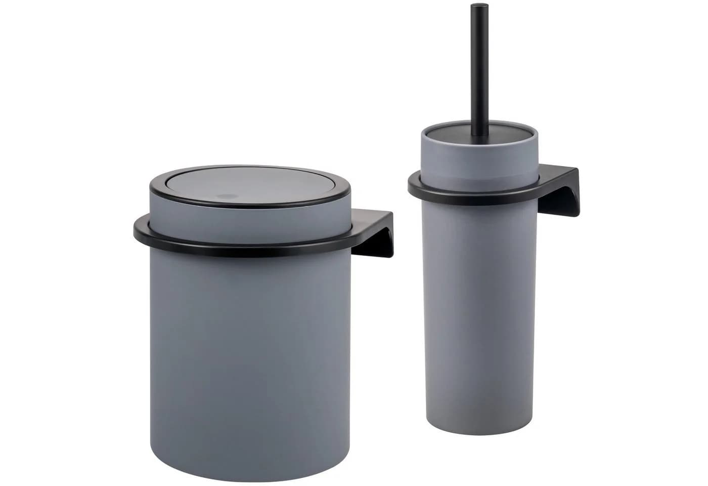 bremermann Badaccessoire-Set 2tlg. SAVONA Grau/Schwarz Softtouch - Bild 2