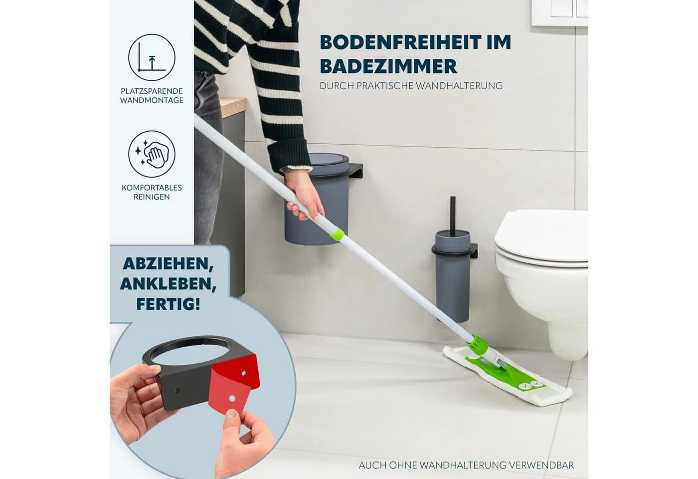 bremermann Badaccessoire-Set 2tlg. SAVONA Grau/Schwarz Softtouch - Bild 3