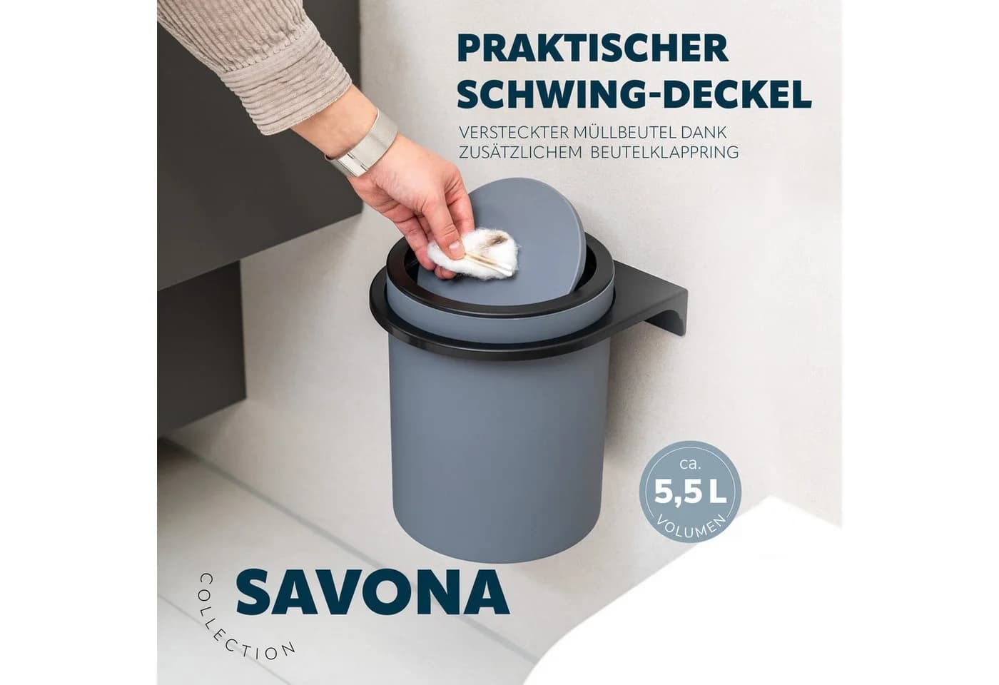 bremermann Badaccessoire-Set 2tlg. SAVONA Grau/Schwarz Softtouch - Bild 5