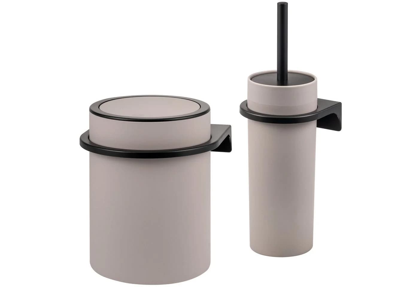 bremermann Badaccessoire-Set 2tlg. SAVONA Schwarz/Taupe Softtouch - Bild 2