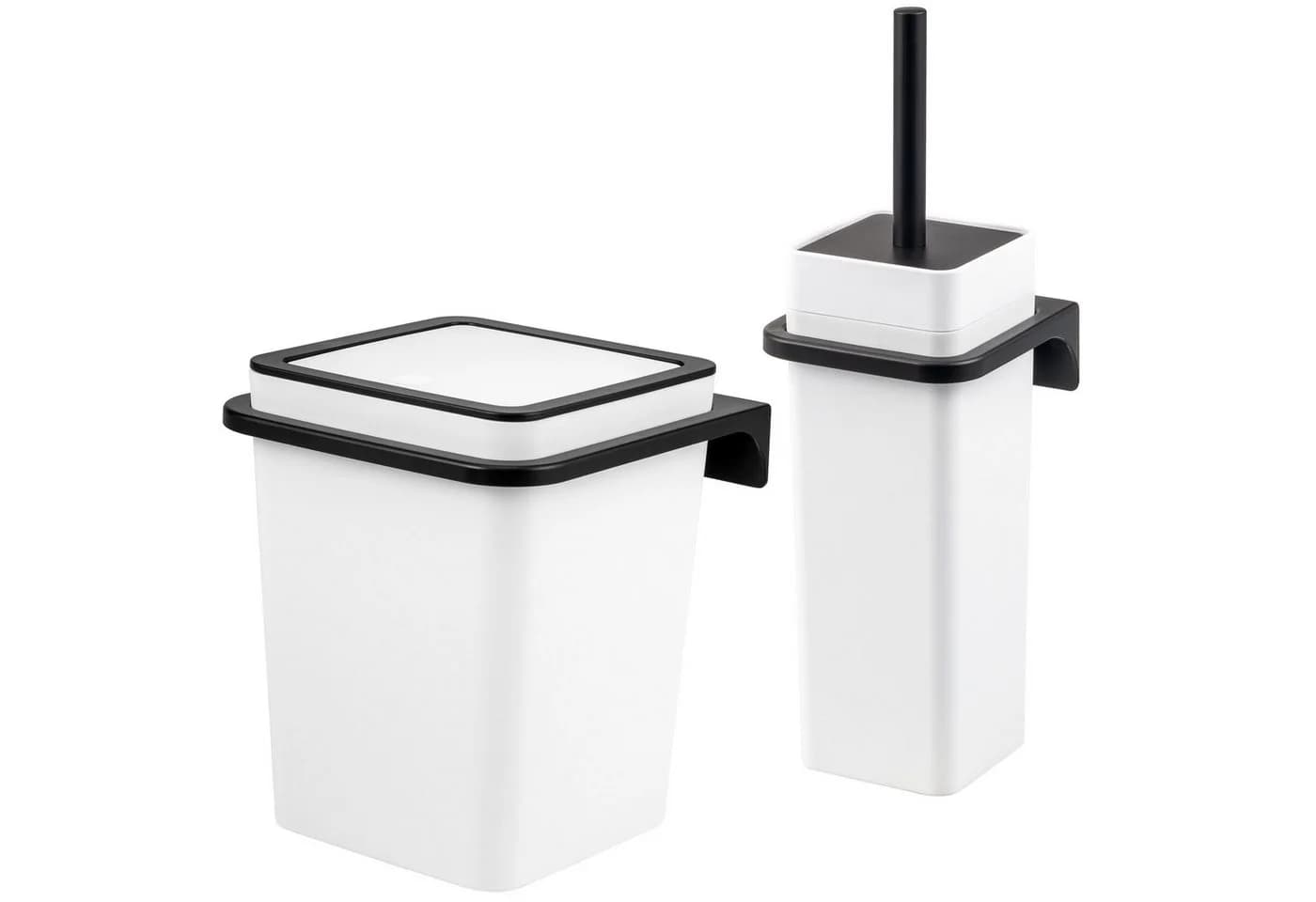 bremermann Badaccessoire-Set 2tlg. SAVONA Softtouch Schwarz/Weiß - Bild 2