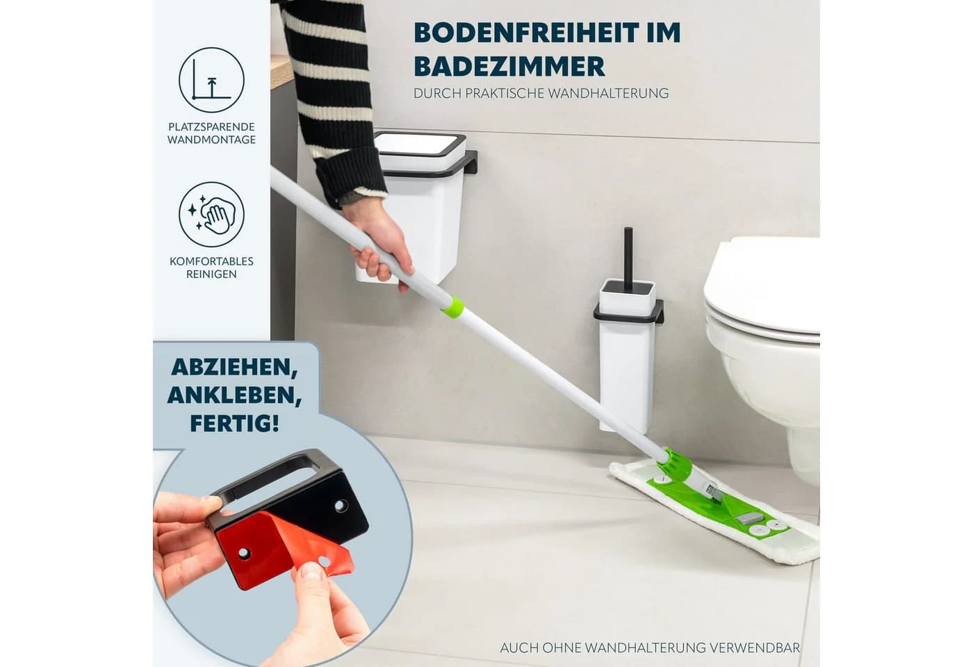 bremermann Badaccessoire-Set 2tlg. SAVONA Softtouch Schwarz/Weiß - Bild 3