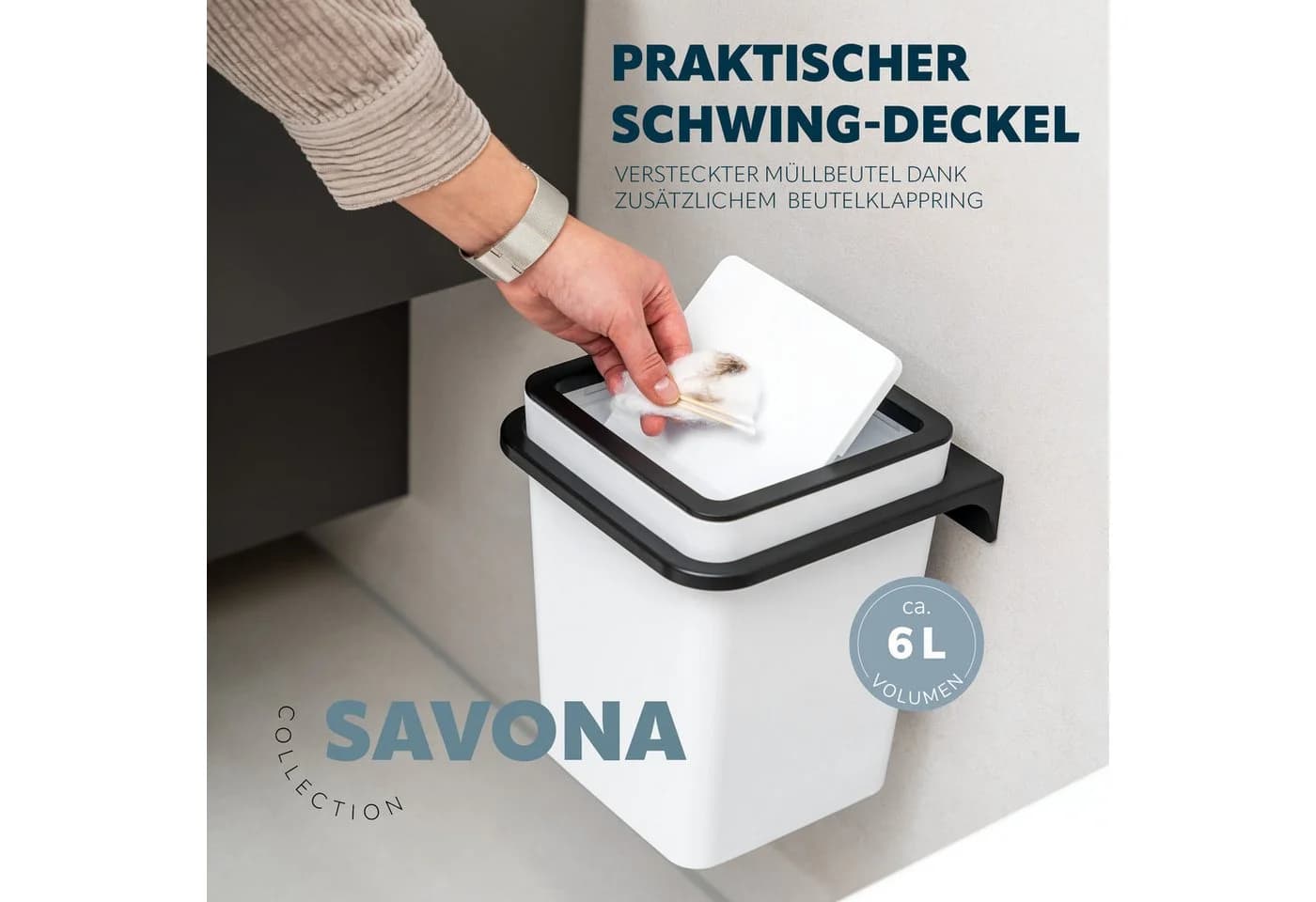 bremermann Badaccessoire-Set 2tlg. SAVONA Softtouch Schwarz/Weiß - Bild 5