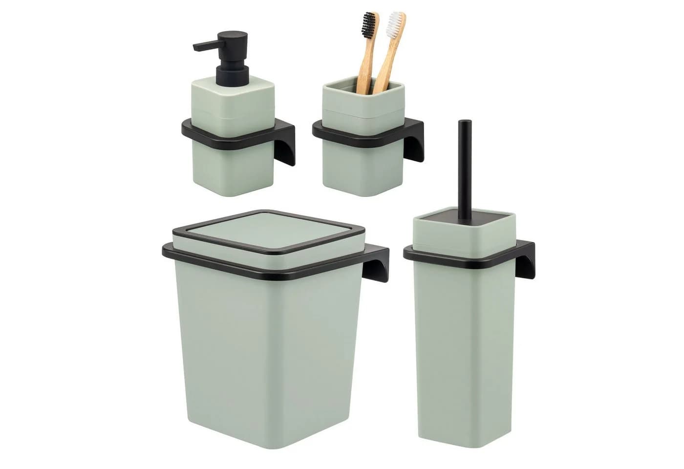 bremermann Badaccessoire-Set SAVONA 4tlg. Soft-Touch Salbeigrün - Bild 2