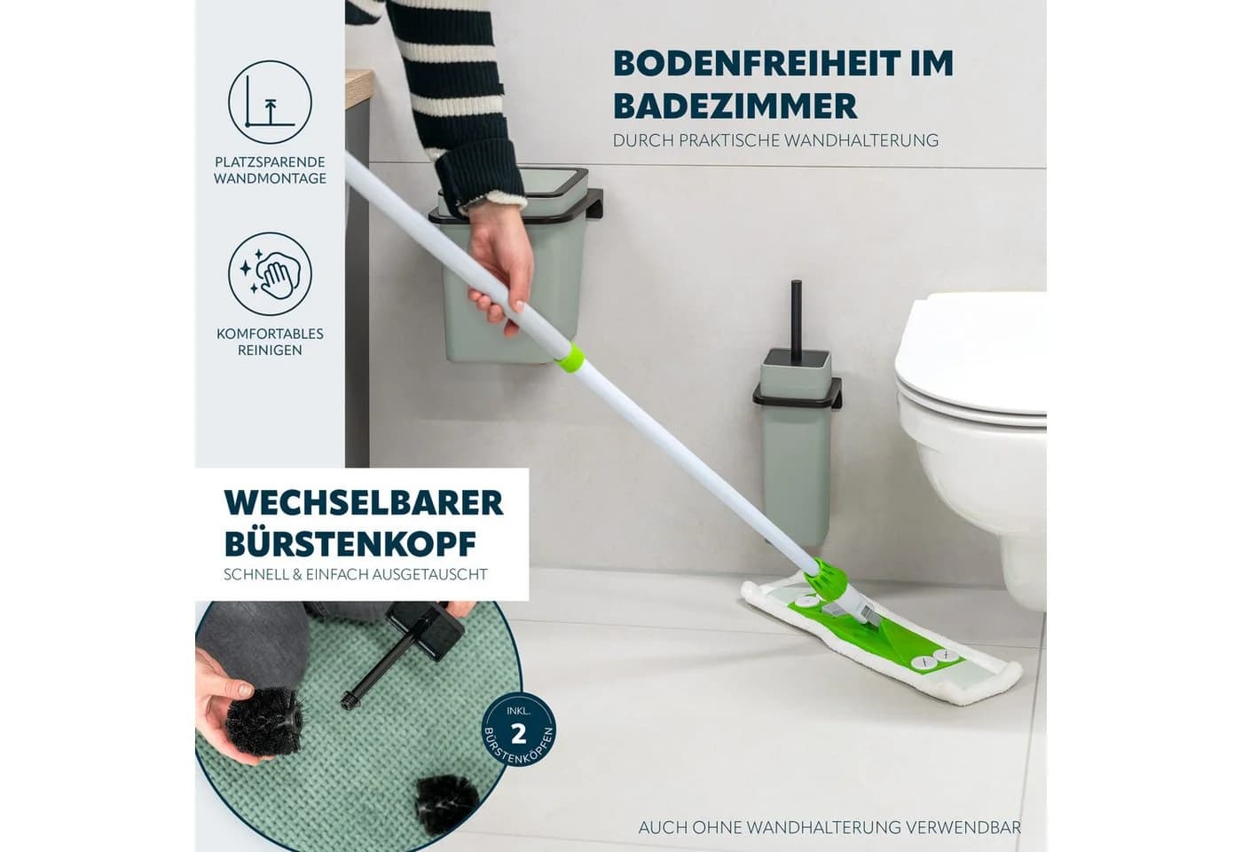 bremermann Badaccessoire-Set SAVONA 4tlg. Soft-Touch Salbeigrün - Bild 3