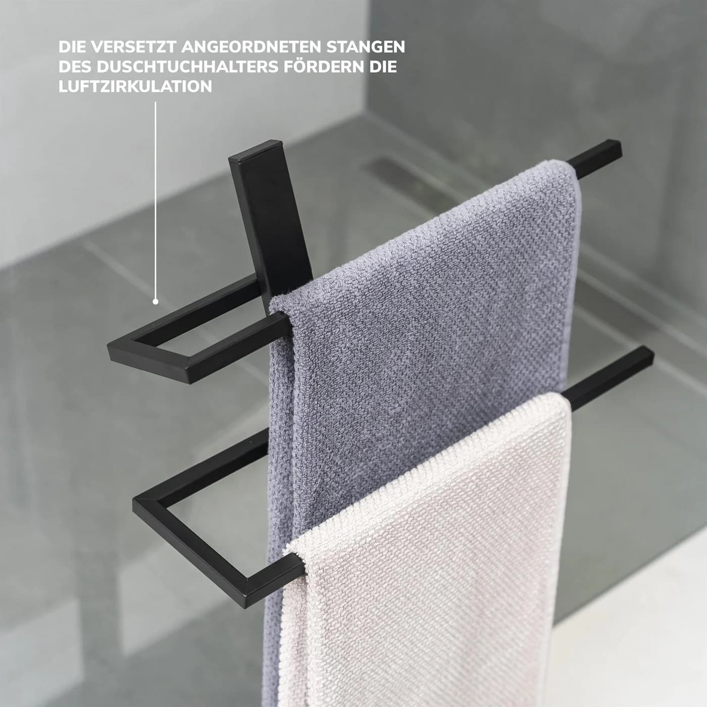 eluno Handtuchständer Stand-Handtuchhalter, Schwarz, Industrial-Style - Bild 5