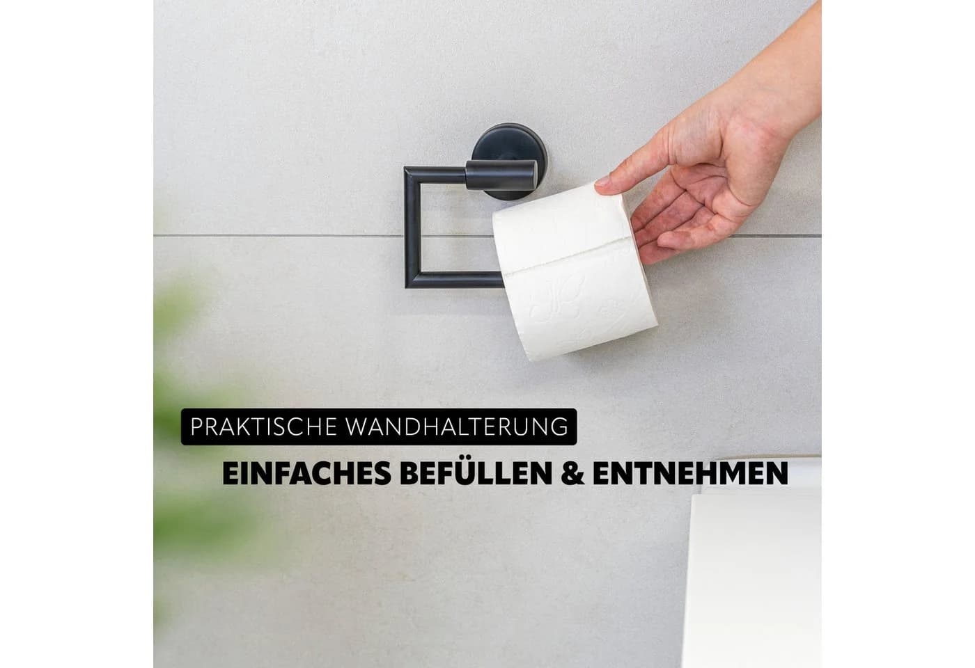 bremermann Toilettenpapierhalter PIAZZA BLACK Edelstahl Matt Schwarz - Bild 5