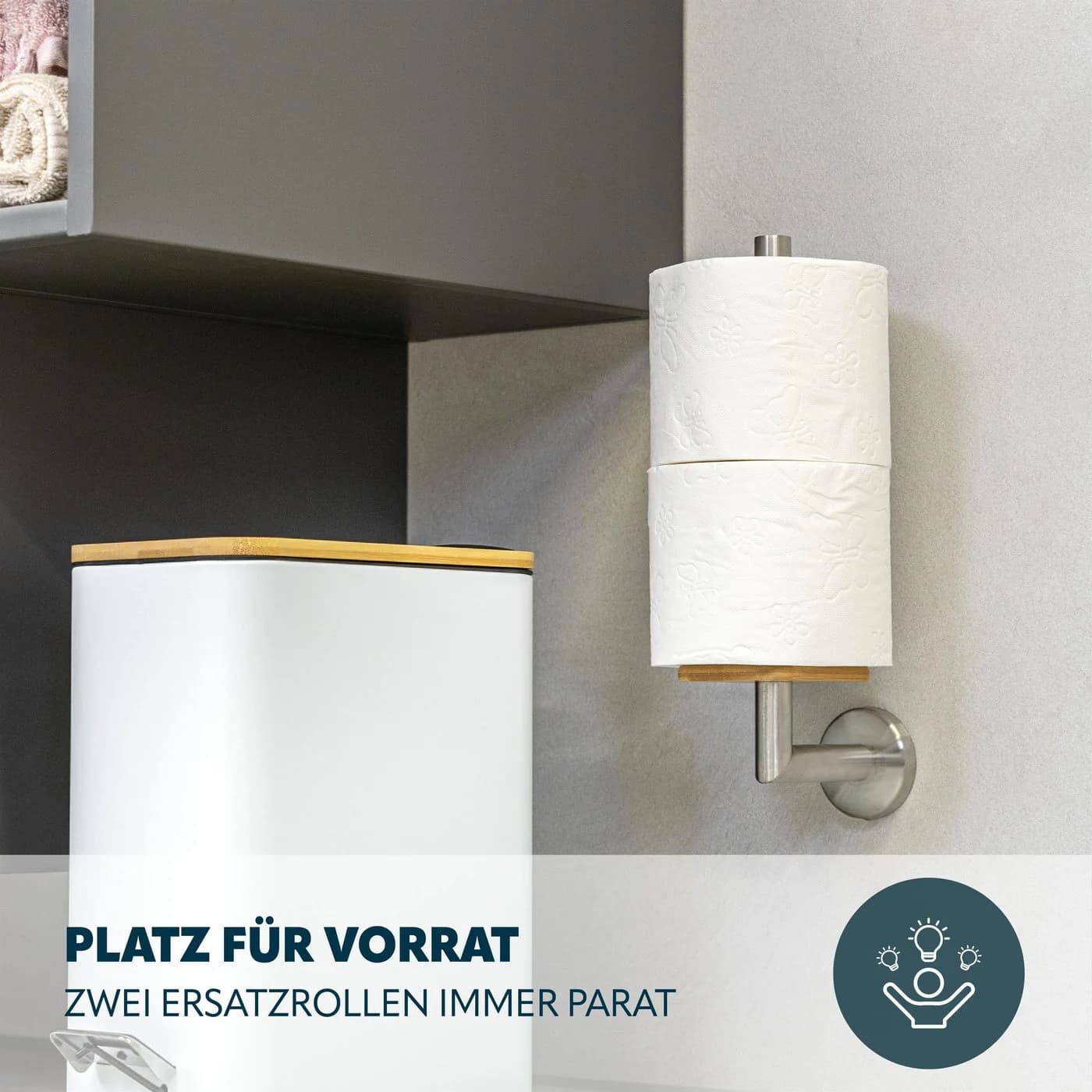 bremermann Toilettenpapierhalter PIAZZA BAMBUS Edelstahl & Bambus - Bild 5