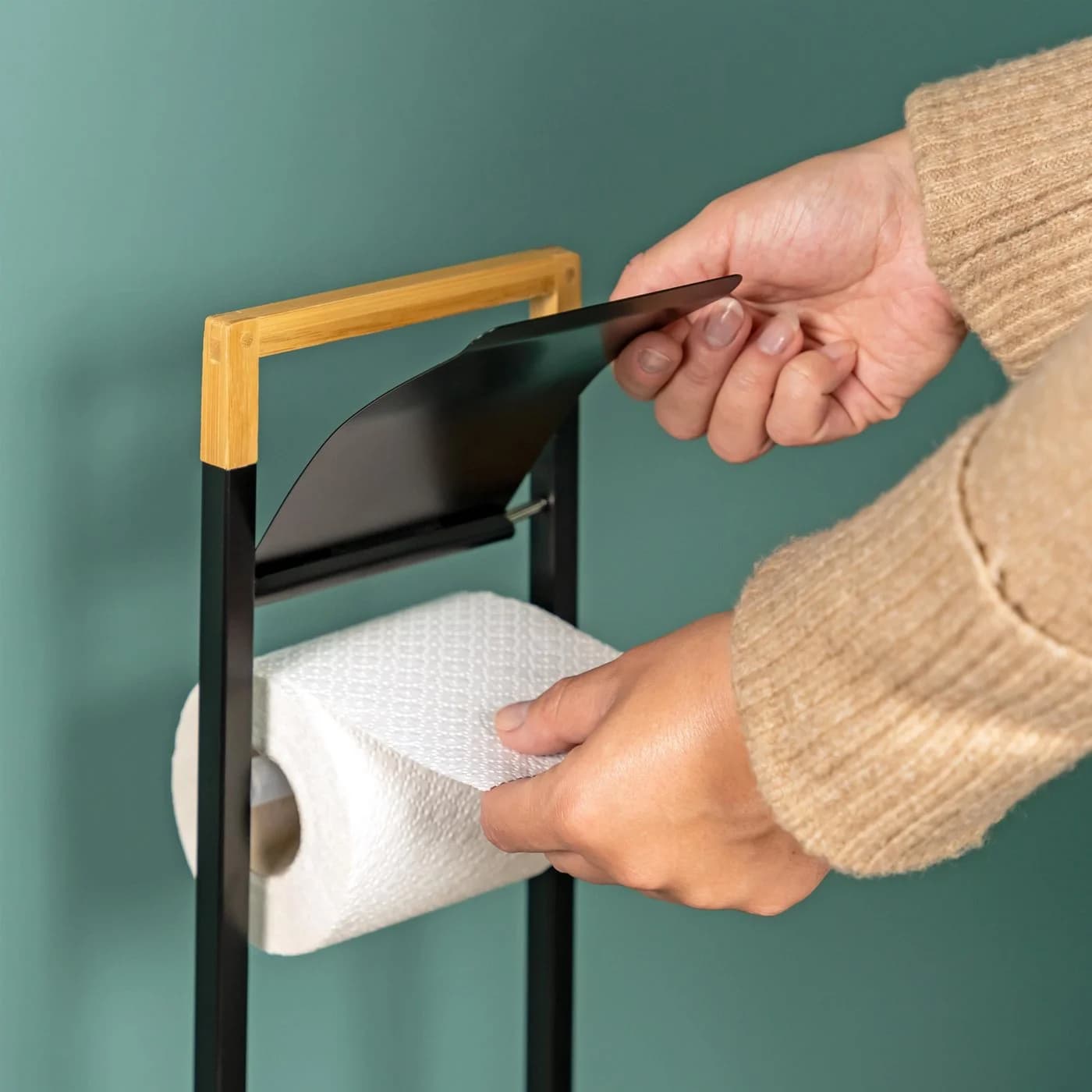bremermann Stand-WC-Garnitur 2in1 mit Bambus & WC-Bürste - Bild 4