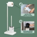 bremermann WC-Garnitur 2in1 Stand-WC-Rollenhalter weiß/Bambus Bild 5