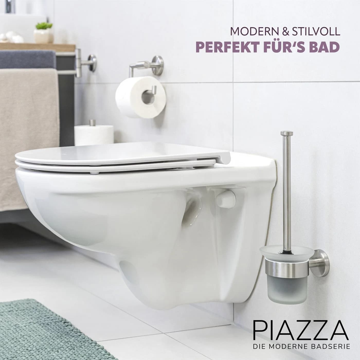 bremermann WC-Reinigungsbürste Bad-Serie PIAZZA Edelstahl Glas silber