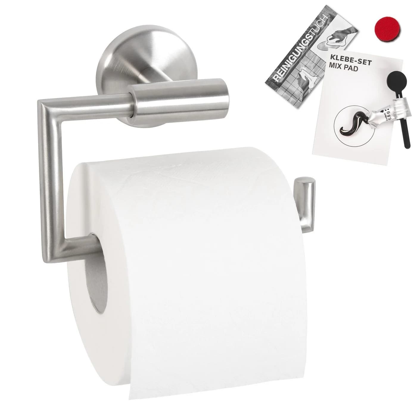 bremermann Toilettenpapierhalter PIAZZA Edelstahl matt inkl. Klebeset - Bild 2