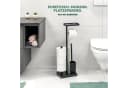 eluno WC-Garnitur 4in1 Schwarz mit WC-Bürste und Rollenhalter Bild 1