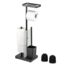 eluno WC-Garnitur 4in1 Schwarz mit WC-Bürste und Rollenhalter Bild 2