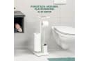 eluno WC-Garnitur 4in1 mit WC-Bürste und Rollenhalter Weiß Bild 1