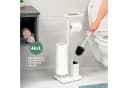 eluno WC-Garnitur 4in1 mit WC-Bürste und Rollenhalter Weiß Bild 5