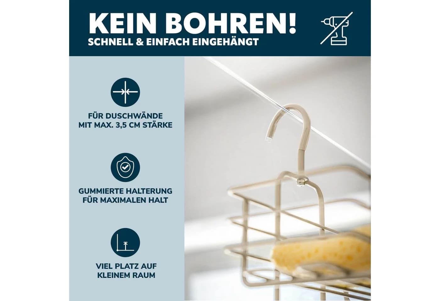 bremermann Duschregal mit 2 Körben Beige - Bild 3