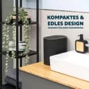 eluno Kosmetikeimer oval mit Schwingdeckel Schwarz 6 Liter Bild 1