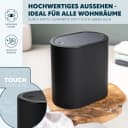eluno Kosmetikeimer oval mit Schwingdeckel Schwarz 6 Liter Bild 3