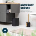 eluno Kosmetikeimer oval mit Schwingdeckel Schwarz 6 Liter Bild 5