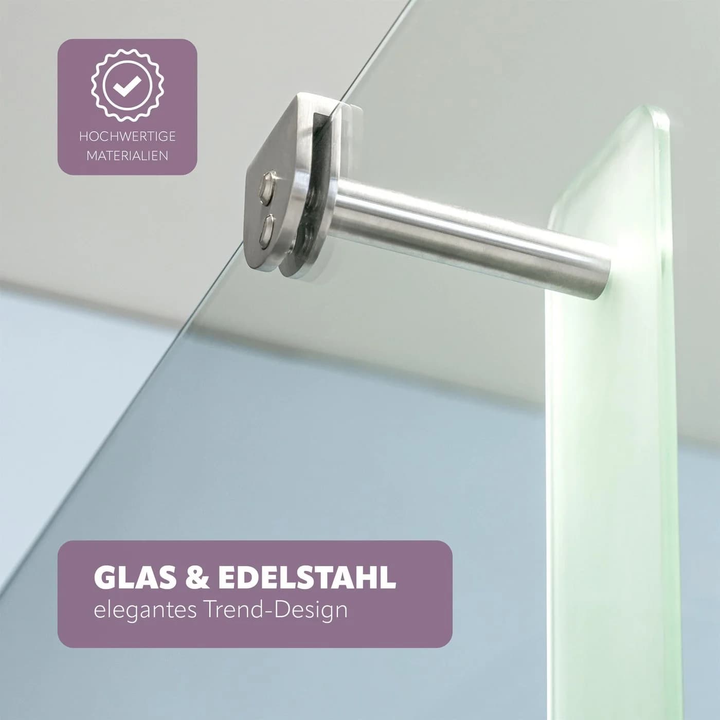 bremermann Handtuchhalter PIAZZA 2in1 Glas Edelstahl Matt - Bild 5