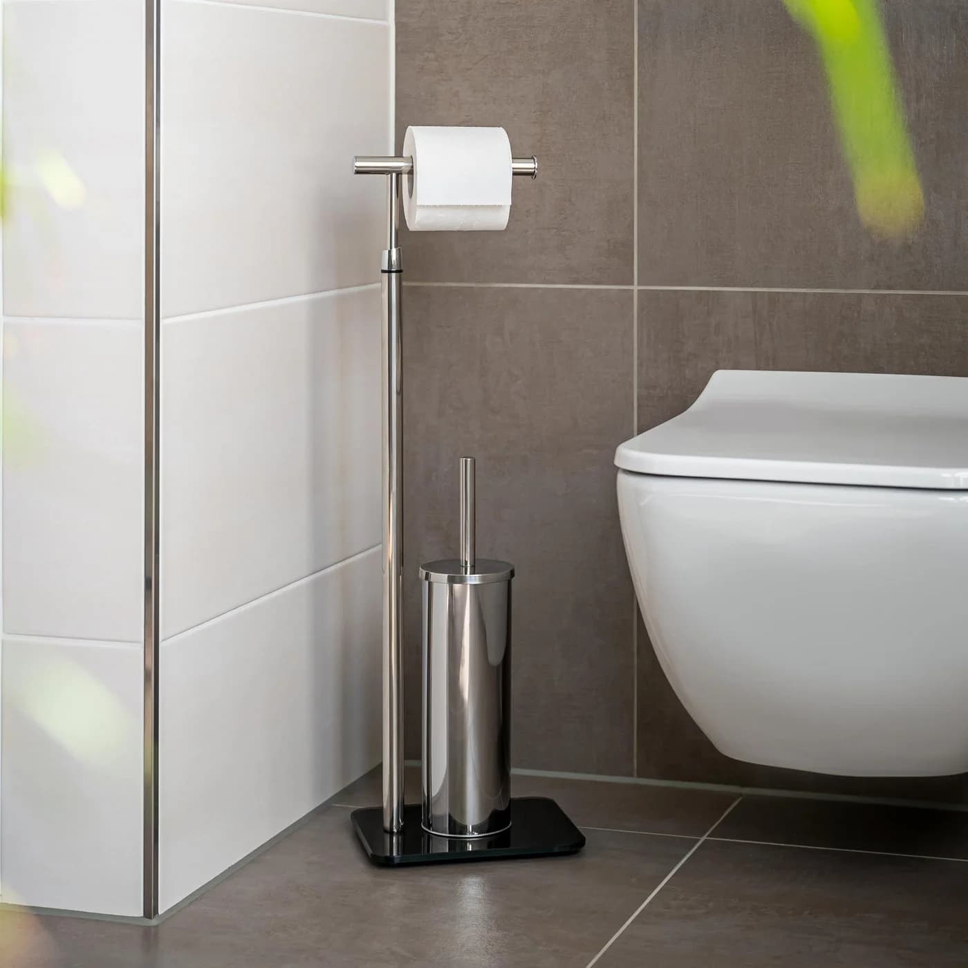 bremermann Stand-WC-Garnitur 2in1 Edelstahl Schwarz