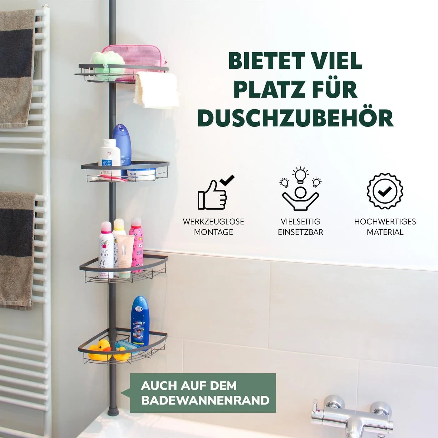 bremermann Teleskop-Eckregal Grau 4 Körbe - Bild 4
