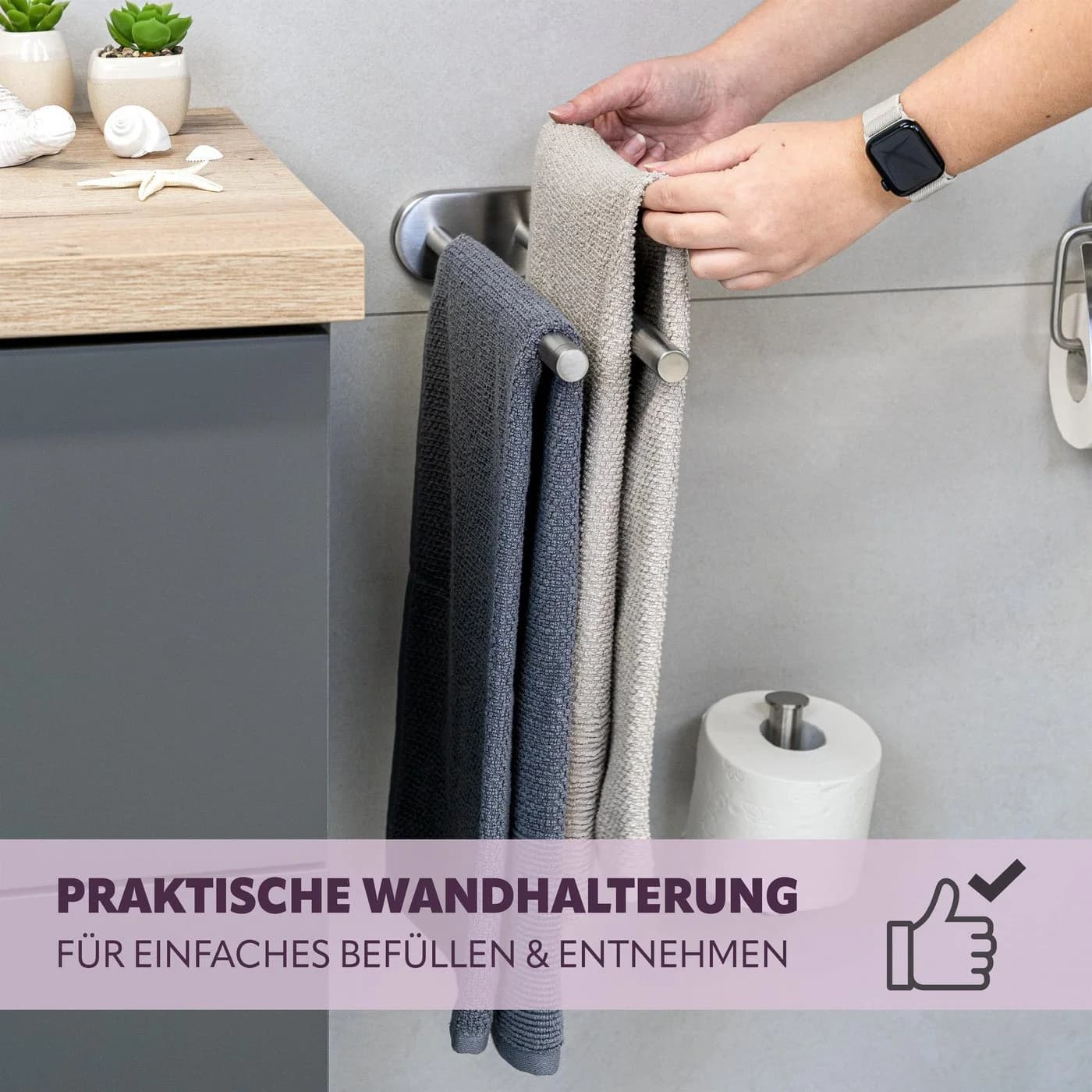 bremermann Teleskop-Handtuchhalter 2-armig Edelstahl Matt - Bild 3