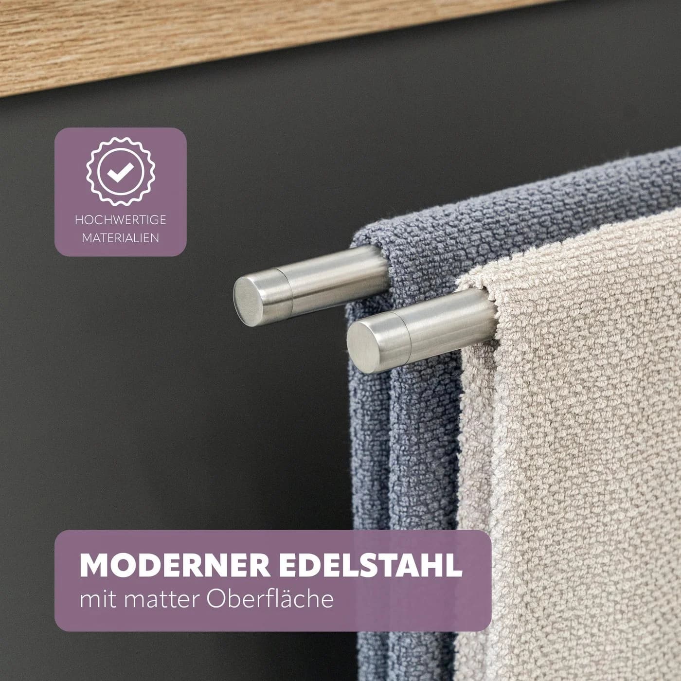 bremermann Teleskop-Handtuchhalter 2-armig Edelstahl Matt - Bild 5