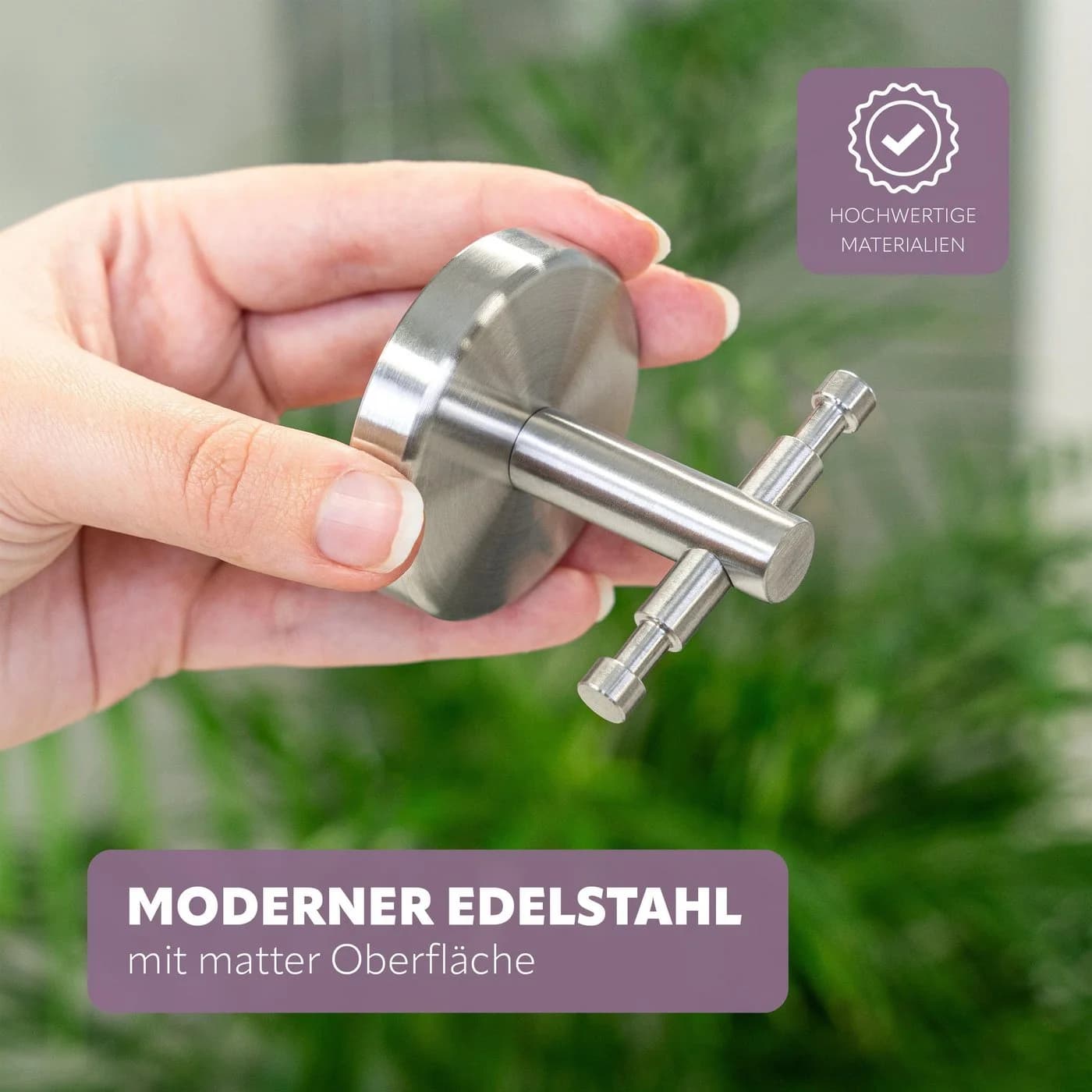 bremermann Wandhaken Bad-Serie PIAZZA 2er Set Edelstahl Matt - Bild 4