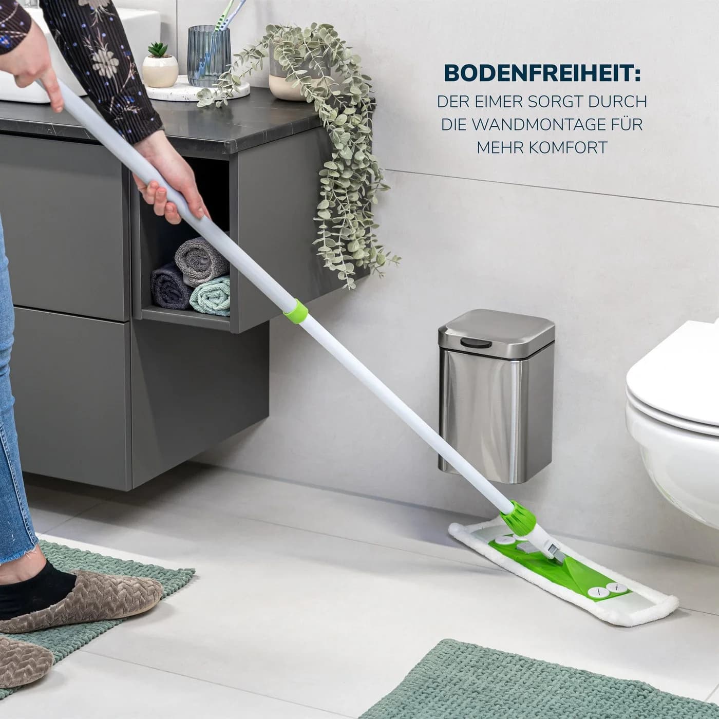 bremermann Wand-Kosmetikeimer Edelstahl 3L Softclose Silber - Bild 4