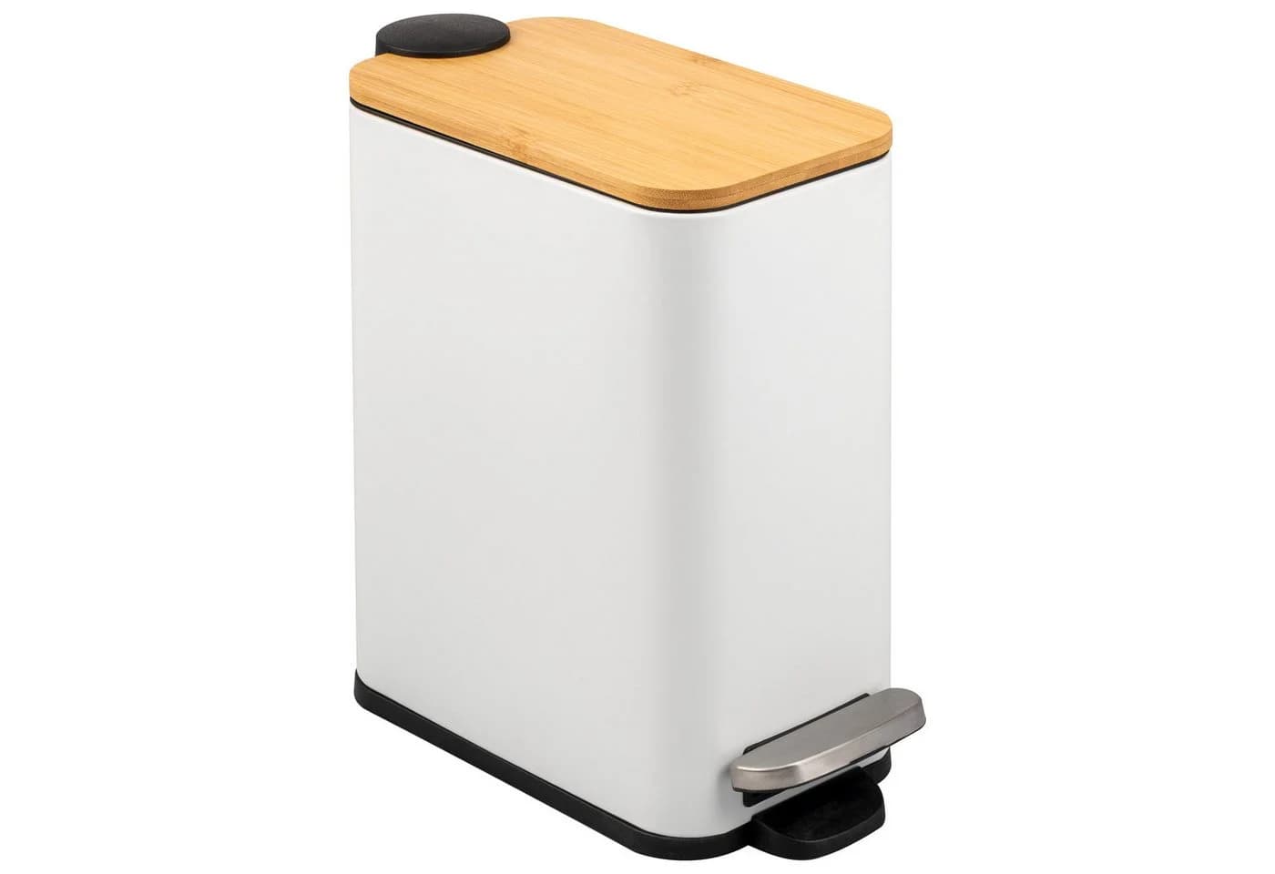 bremermann Kosmetikeimer mit Bambus-Deckel und Soft-Close, 5 l, weiß - Bild 2