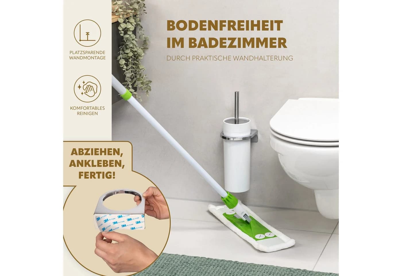 bremermann WC-Reinigungsbürste SAVONA mit Wandhalterung Weiß/Chrom - Bild 3