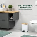 bremermann Kosmetikeimer Treteimer 5L Bambus Metall Weiß Softclose Bild 1