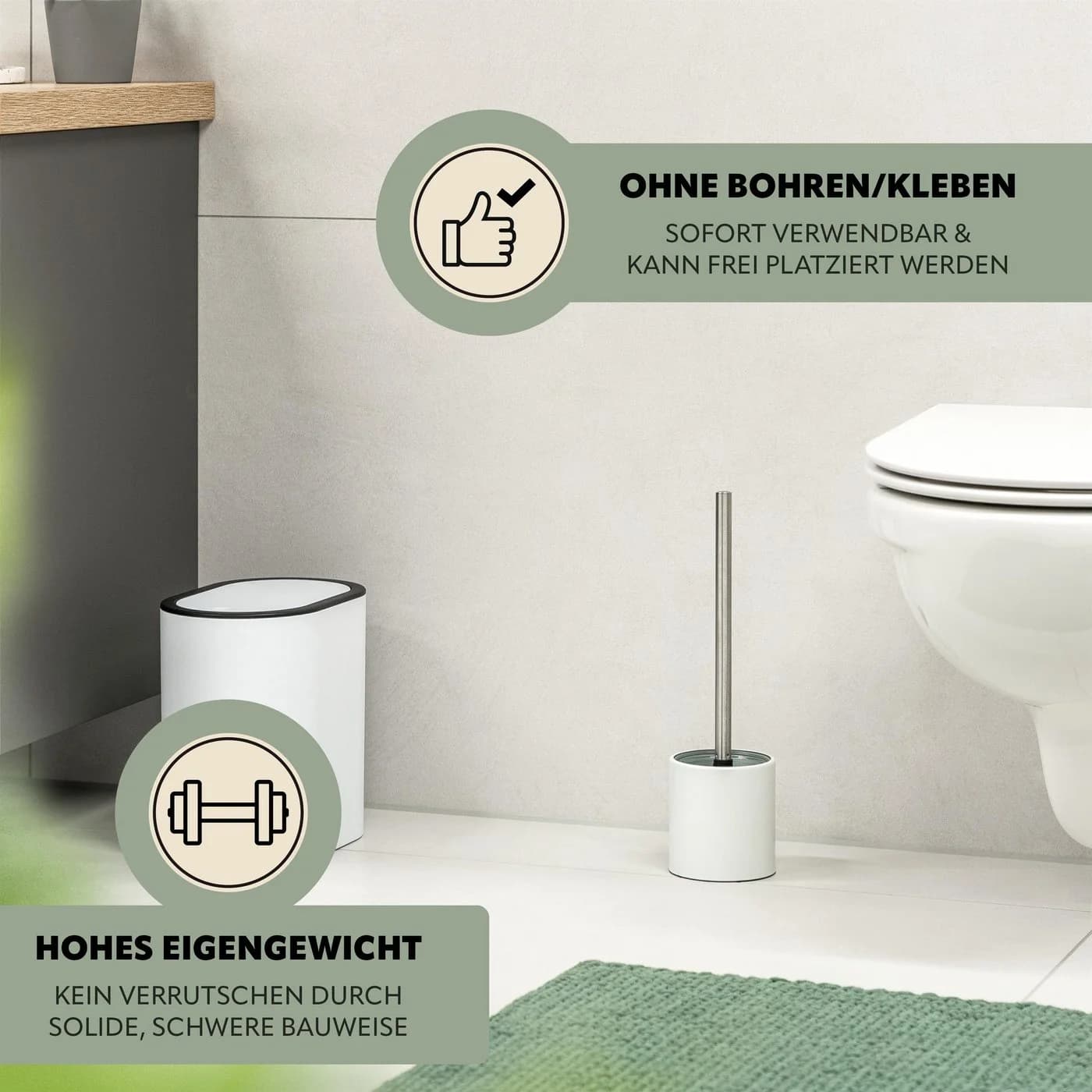 bremermann WC-Reinigungsbürste TIRANO inkl. 3x Ersatzbürstenköpfe, weiß - Bild 4