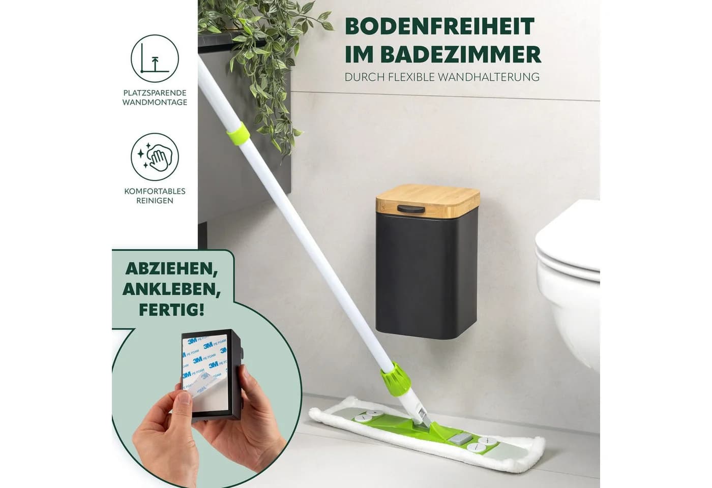 bremermann Wand-Kosmetikeimer 3l Schwarz Matt Softclose - Bild 3