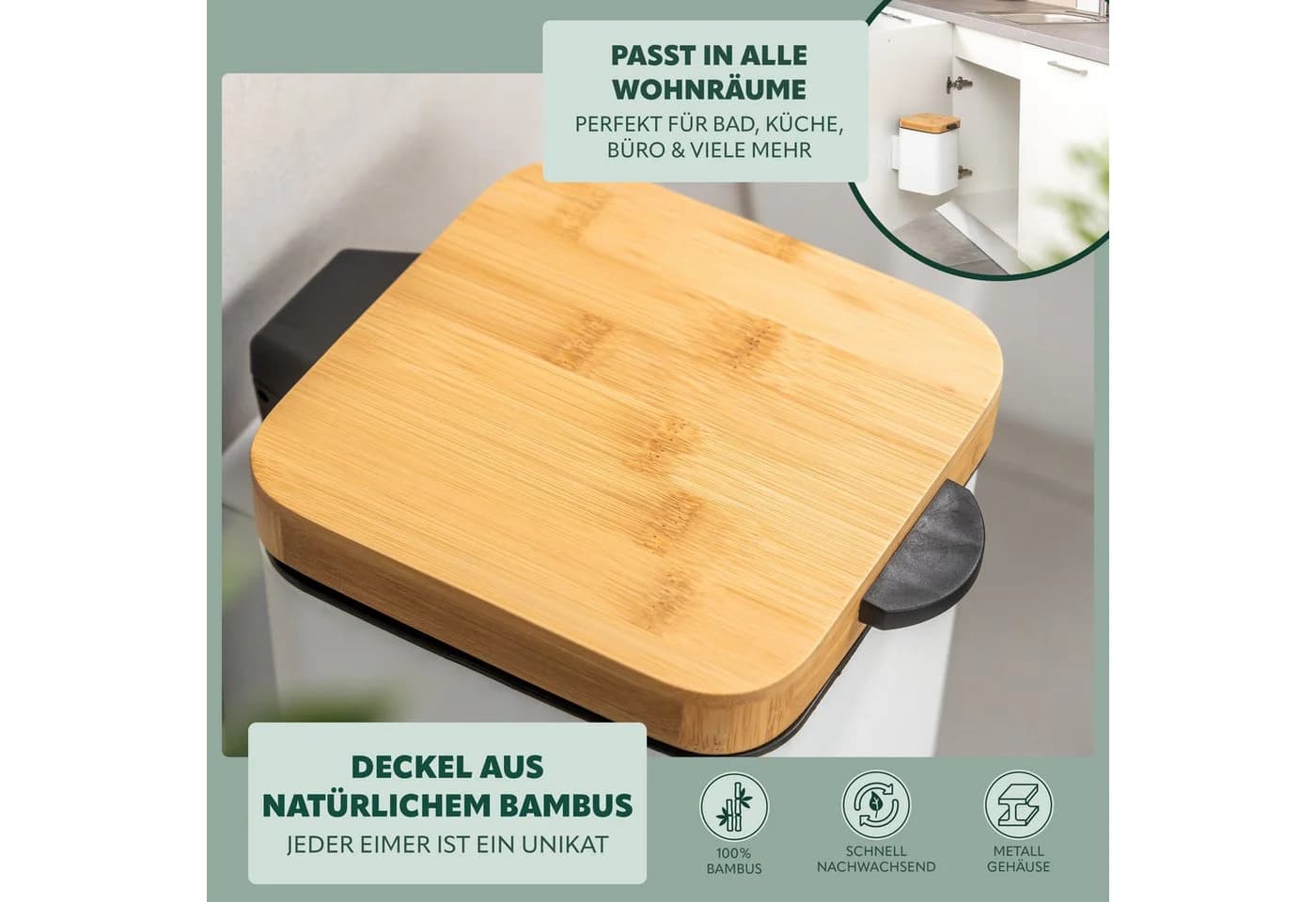 bremermann Wand-Kosmetikeimer 3 l weiß matt Softclose - Bild 5