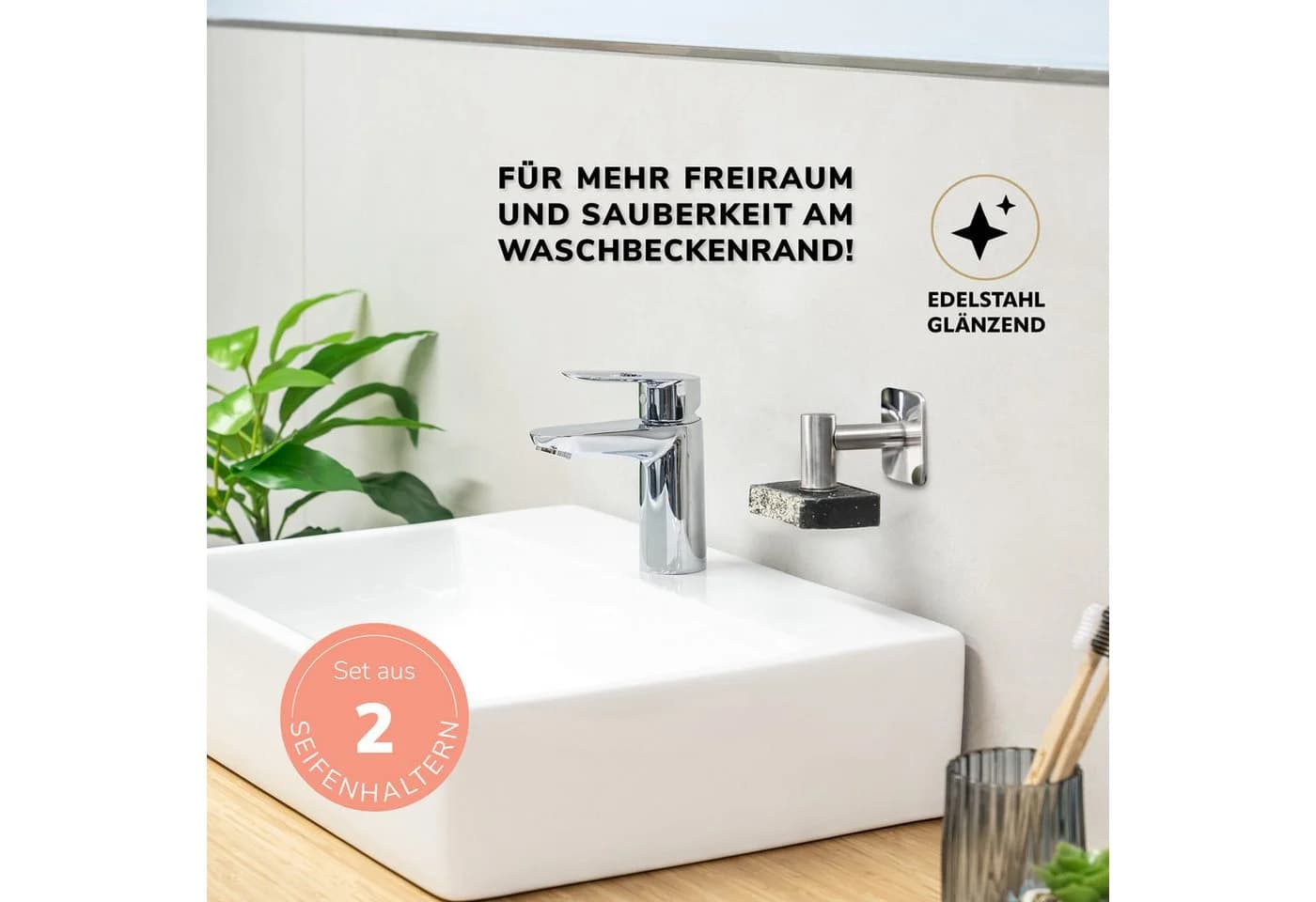 bremermann Seifenhalter 2er-Set Magnet Hochglänzend