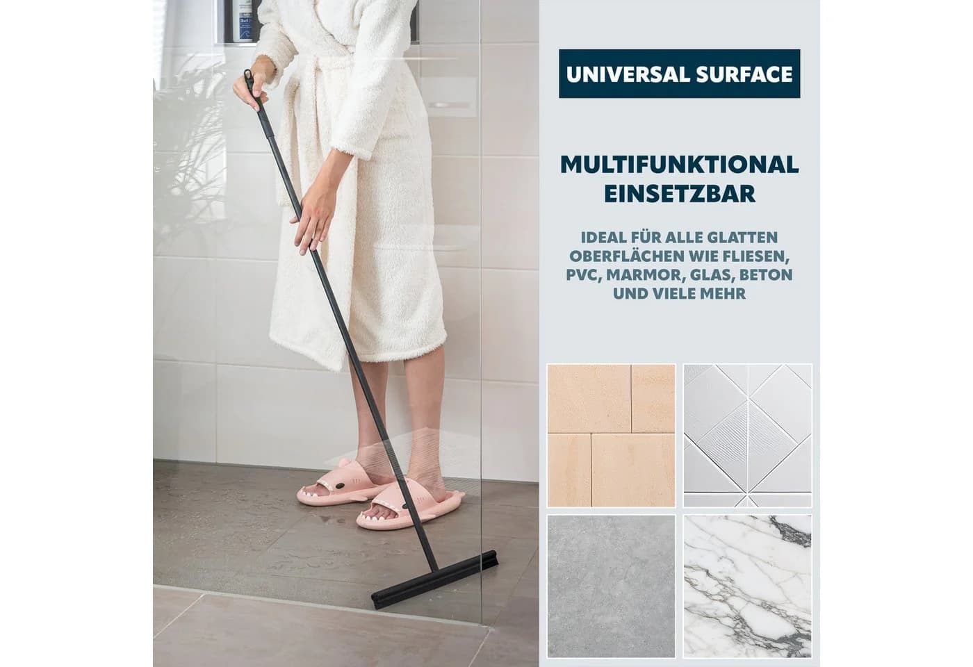 bremermann Wasserabzieher Edelstahl mit Wandhalter Silikonlippe - Bild 3