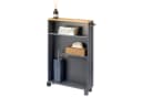 eluno Bad-Rollwagen Grau 3 Ebenen Holz Organizer Bild 2