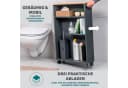 eluno Bad-Rollwagen Grau 3 Ebenen Holz Organizer Bild 4