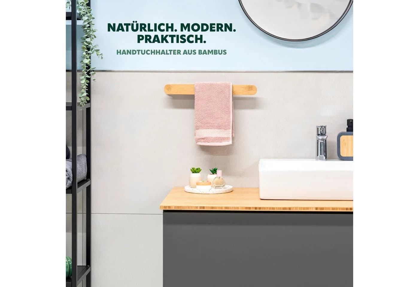 eluno Bambus Handtuchhalter Selbstklebend