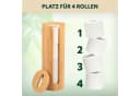 eluno Toilettenpapierhalter Bambus für 4 Rollen mit Deckel Bild 5