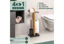 eluno WC-Garnitur Stand-WC-Garnitur 4in1 Schwarz Bambus Metall Bild 1