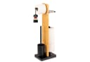 eluno WC-Garnitur Stand-WC-Garnitur 4in1 Schwarz Bambus Metall Bild 2