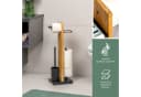 eluno WC-Garnitur Stand-WC-Garnitur 4in1 Schwarz Bambus Metall Bild 4