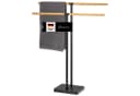 eluno Stand-Handtuchhalter Schwarz Bambus Metall Freistehend Bild 2