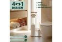 eluno WC-Garnitur Stand-WC-Garnitur 4in1 Weiß Metall Bambus Bild 1