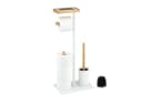 eluno WC-Garnitur Stand-WC-Garnitur 4in1 Weiß Metall Bambus Bild 2