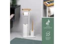 eluno WC-Garnitur Stand-WC-Garnitur 4in1 Weiß Metall Bambus Bild 4